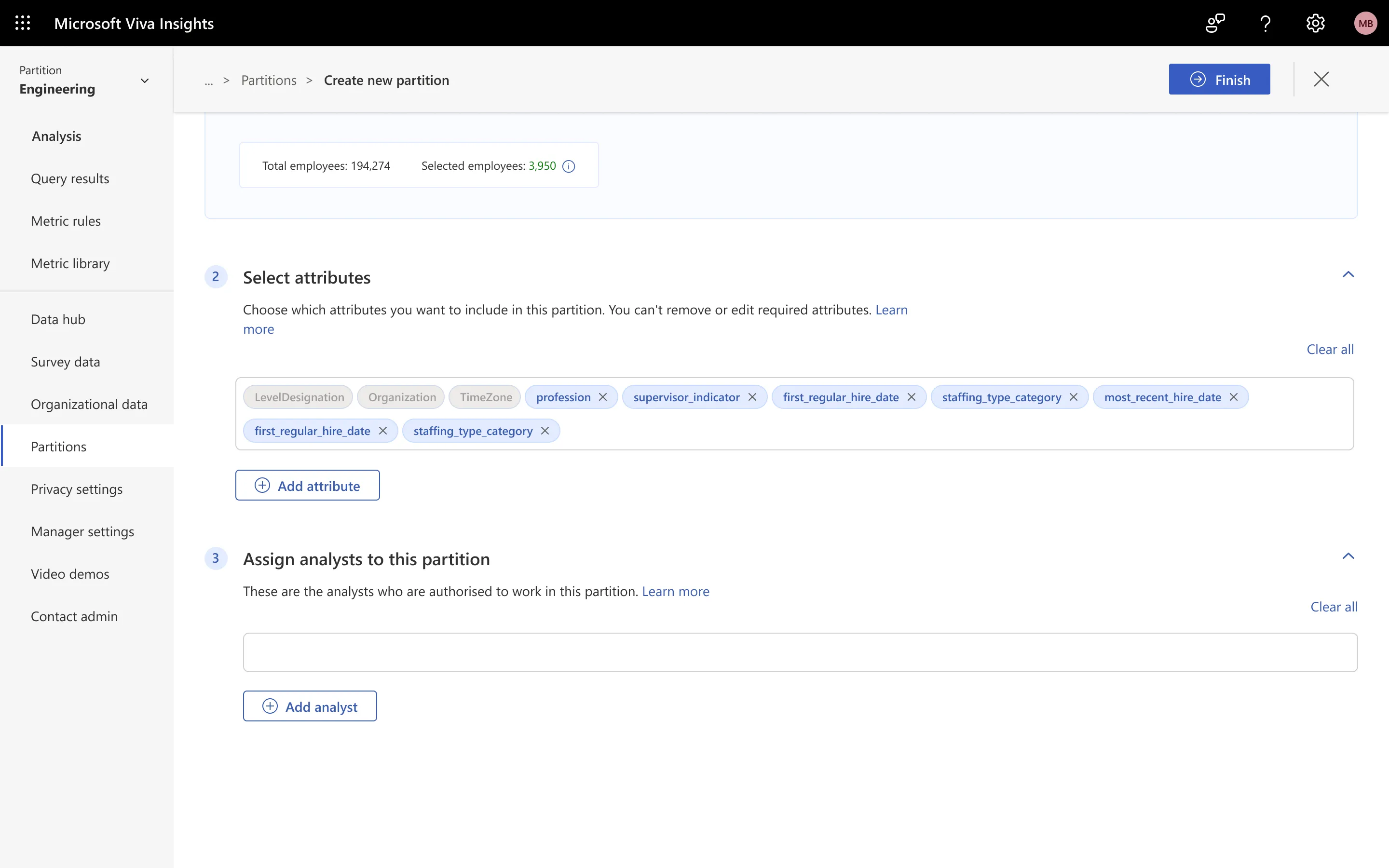 Adding attributes in the old platform, which is Workplace Analytics
